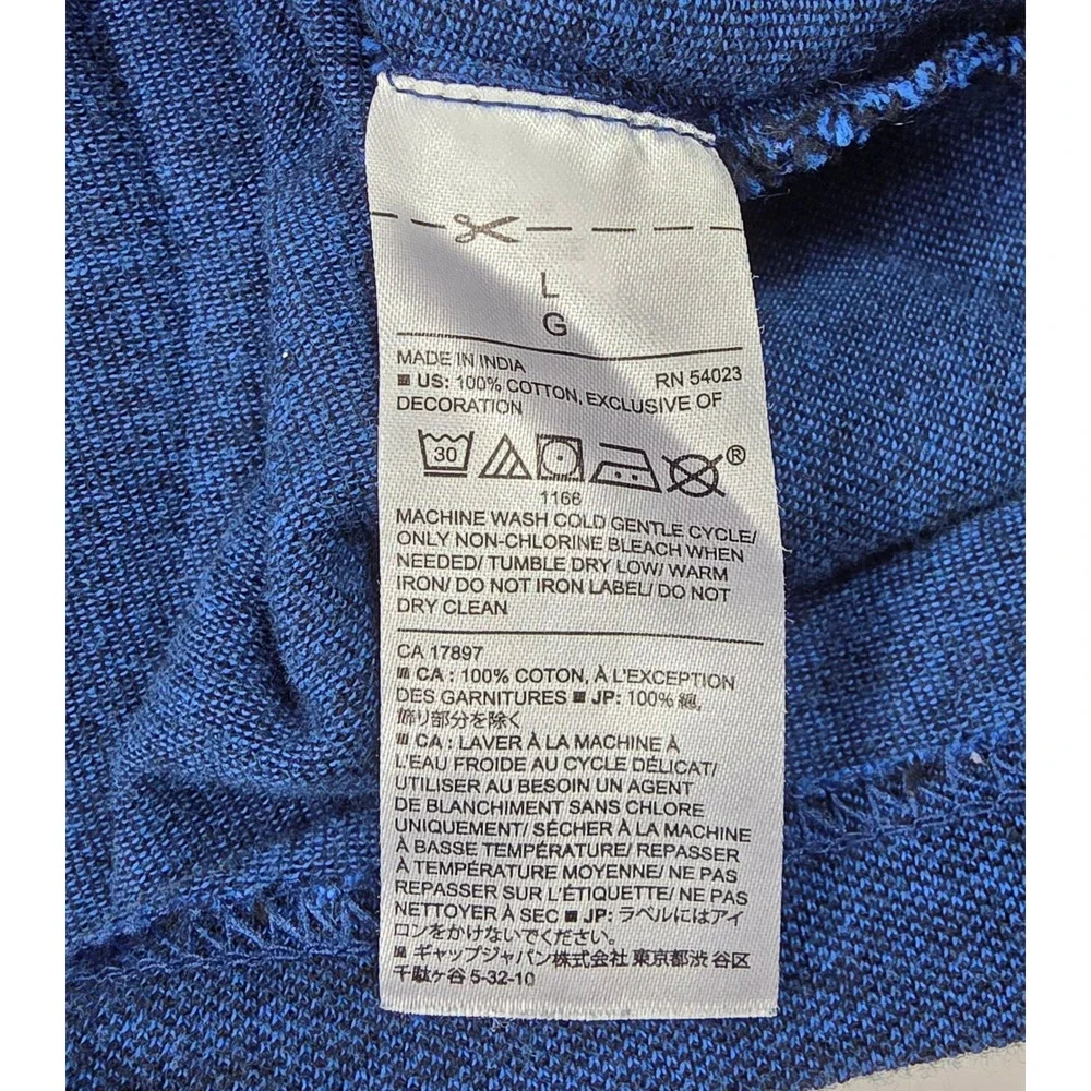 Banana Republic Blue Organic Cotton Elephant Logo Pique Polo Shirt Men's Size L